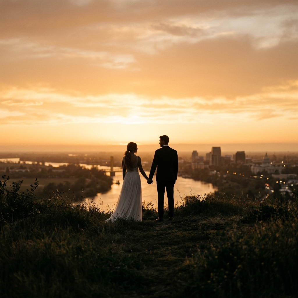 Wedding photography – couple at sunset
